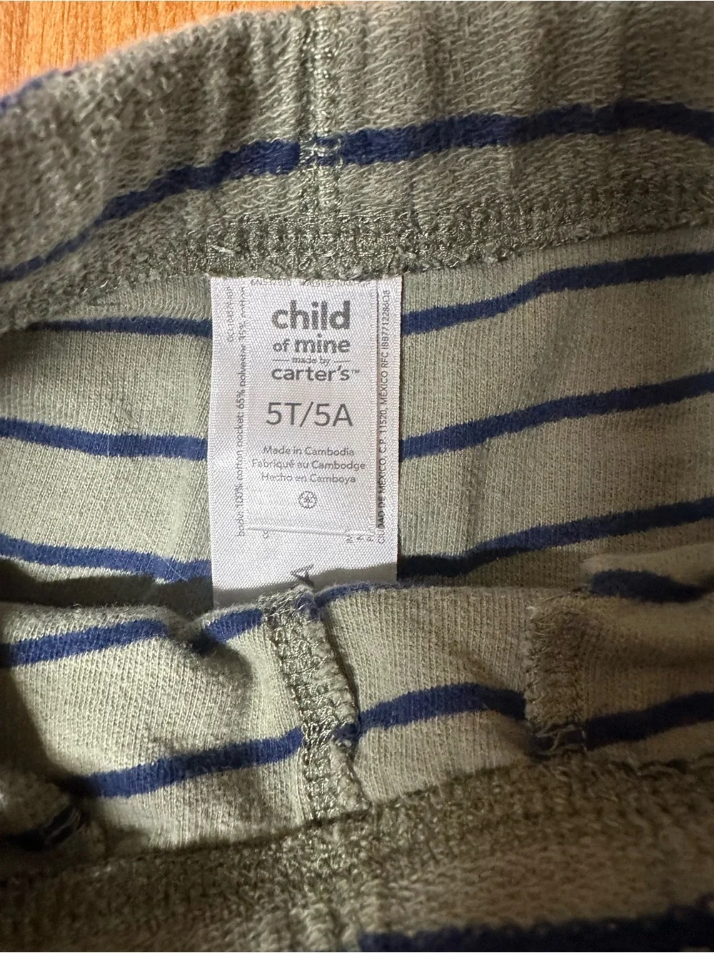 Carter's Three-Pack Kids Shorts - Blue Denim, Mustard, Olive Stripe